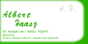albert haasz business card