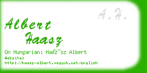 albert haasz business card